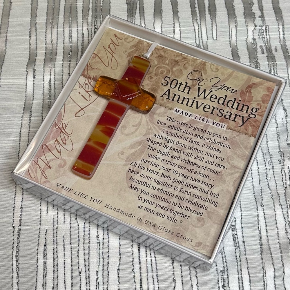 NWT Glass Cross Handmade in USA